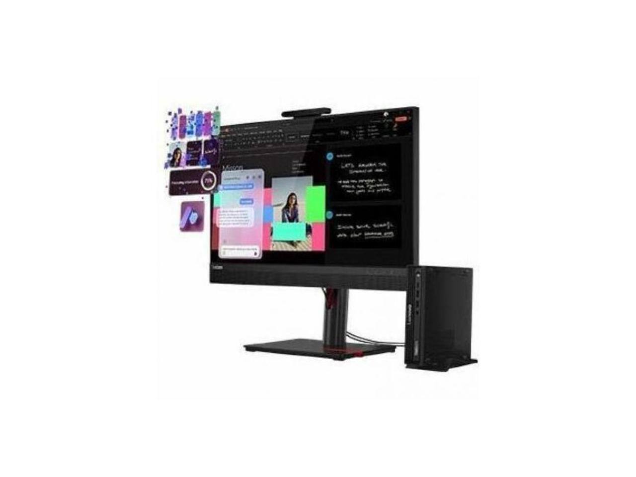 Alt View 5. Lenovo - Lenovo ThinkCentre M70q Gen 6 Tiny Desktop - Intel Core Ultra 5 225T - 16GB - 256GB SSD - Win 11 Pro - Wi-Fi 6E - 90W - Black.