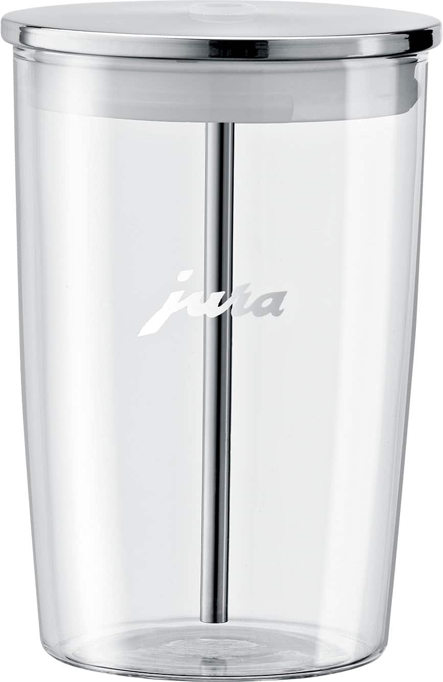 Front. JURA - Glass Milk Container - Clear/Stainless Steel.