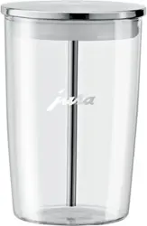 JURA - Glass Milk Container - Clear/Stainless Steel - Front_Zoom