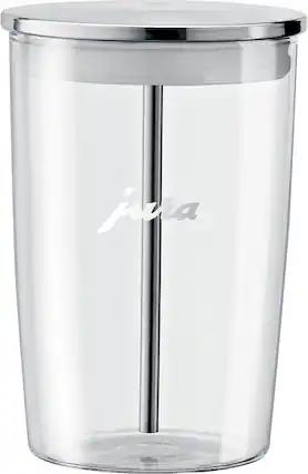 Front. JURA - Glass Milk Container - Clear/Stainless Steel.
