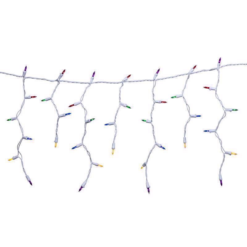 Angle. Celebrations - Celebrations Classic LED T5 Multicolored 300 ct Icicle Christmas Lights 19.6 ft..