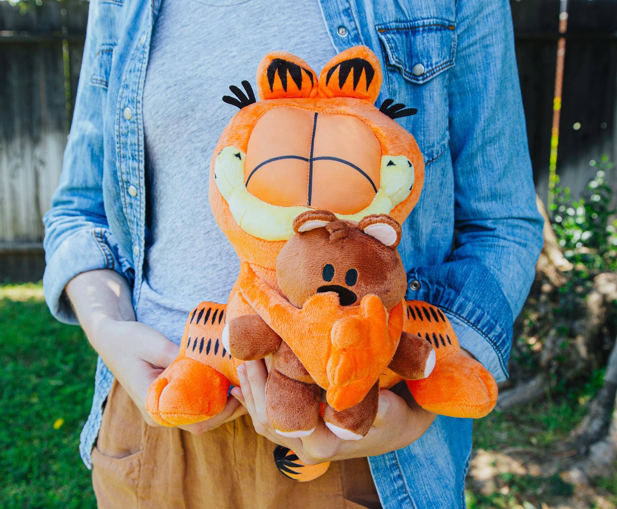 Alt View 3. Golden Bell Studios - Garfield Holding Pooky 12-Inch Collector Plush - Orange.