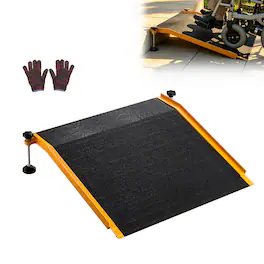 VEVOR - Threshold Ramp for Doorways, 26.4 x 31.9 in, Platform Aluminum Wheelchair Ramp with Adjustable Height, Non-Slip Door - Black