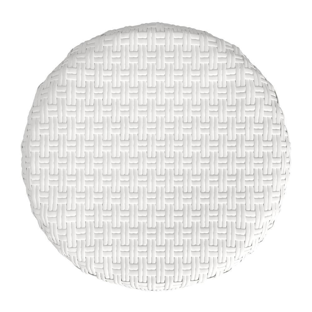 Back. Butler Specialty - Tobias Rattan Round 18" Stool - White.