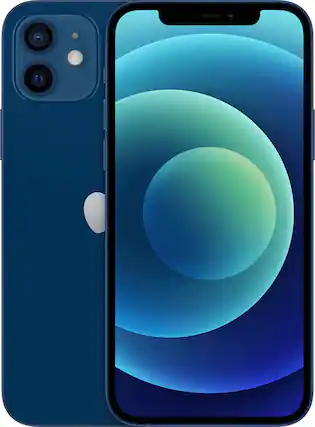 Front. Apple - Refurbished Excellent iPhone 12 5G 128GB (Unlocked) - Blue.