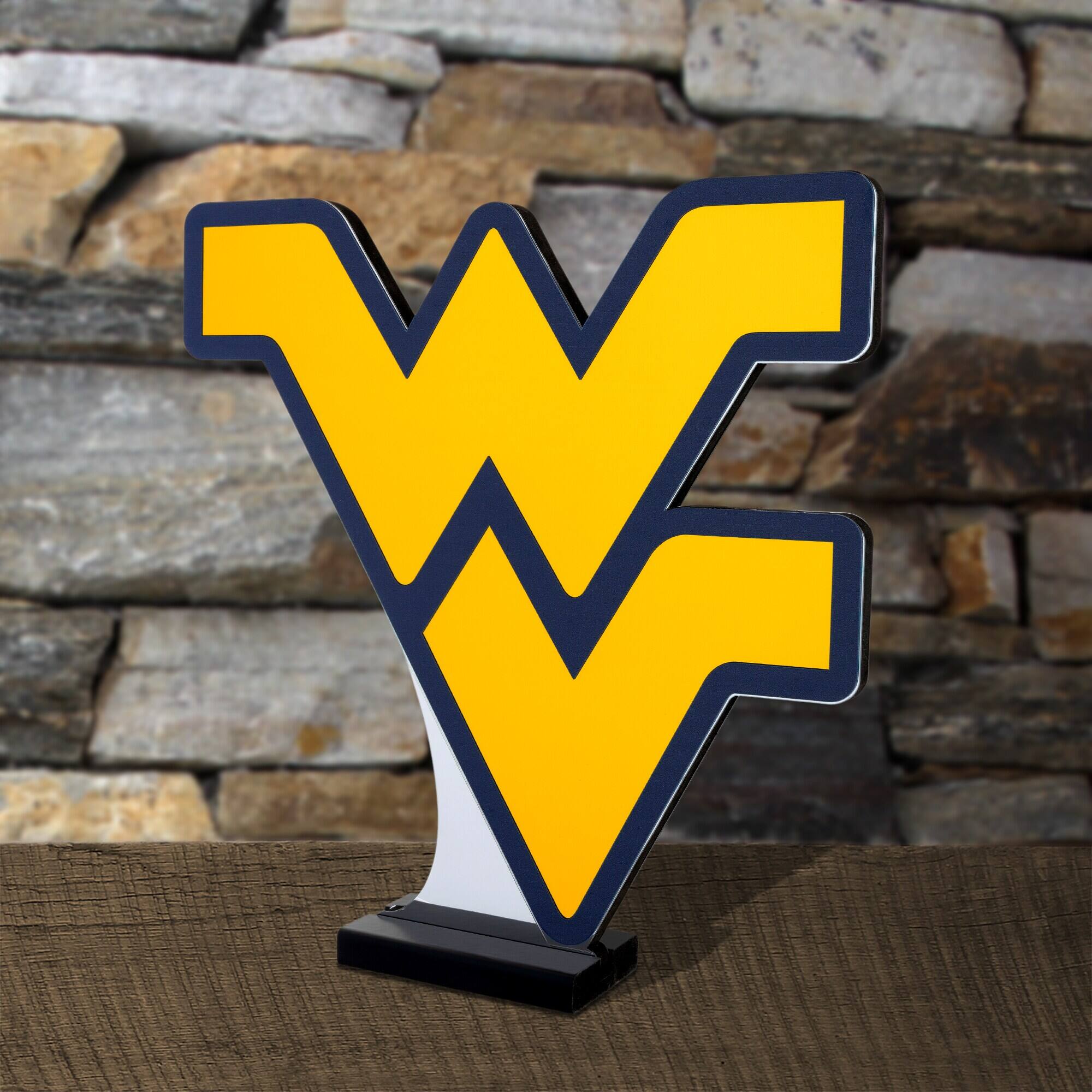 Alt View 3. Sporticulture - West Virginia Mountaineers LED Infinity Logo Light - Yellow.