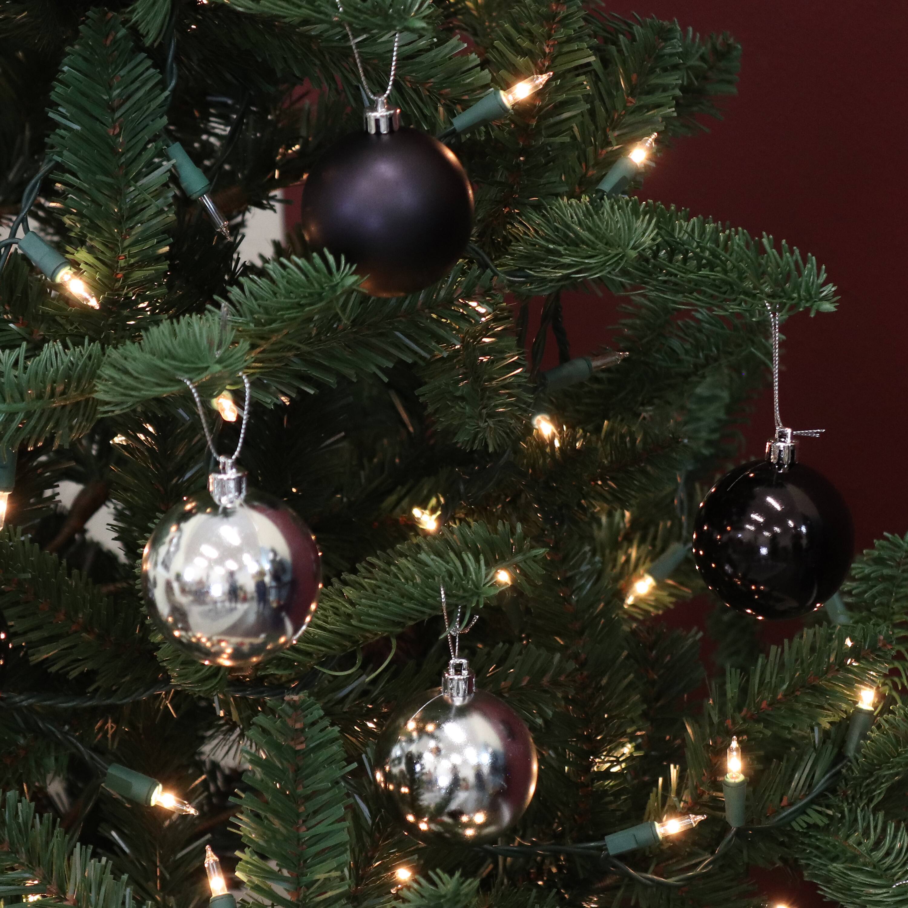 Alt View 3. Sunnydaze - Modern Holiday 50-Piece Ornament Set - 63.5 mm - Black.