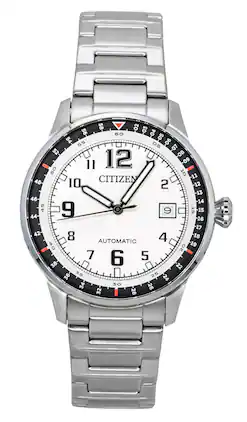 Citizen - Stainless Steel Dial Automatic NJ0190-51A 100M Men's Watch - White