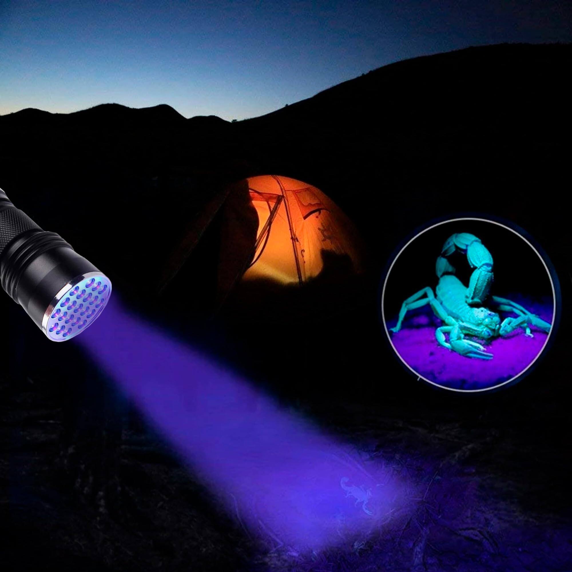 Alt View 2. HQRP - 21 LED UV Blacklight Flashlight 390-395 nm - Hotel Room Inspection, Pet Urine, Leak, Scorpion Detection.