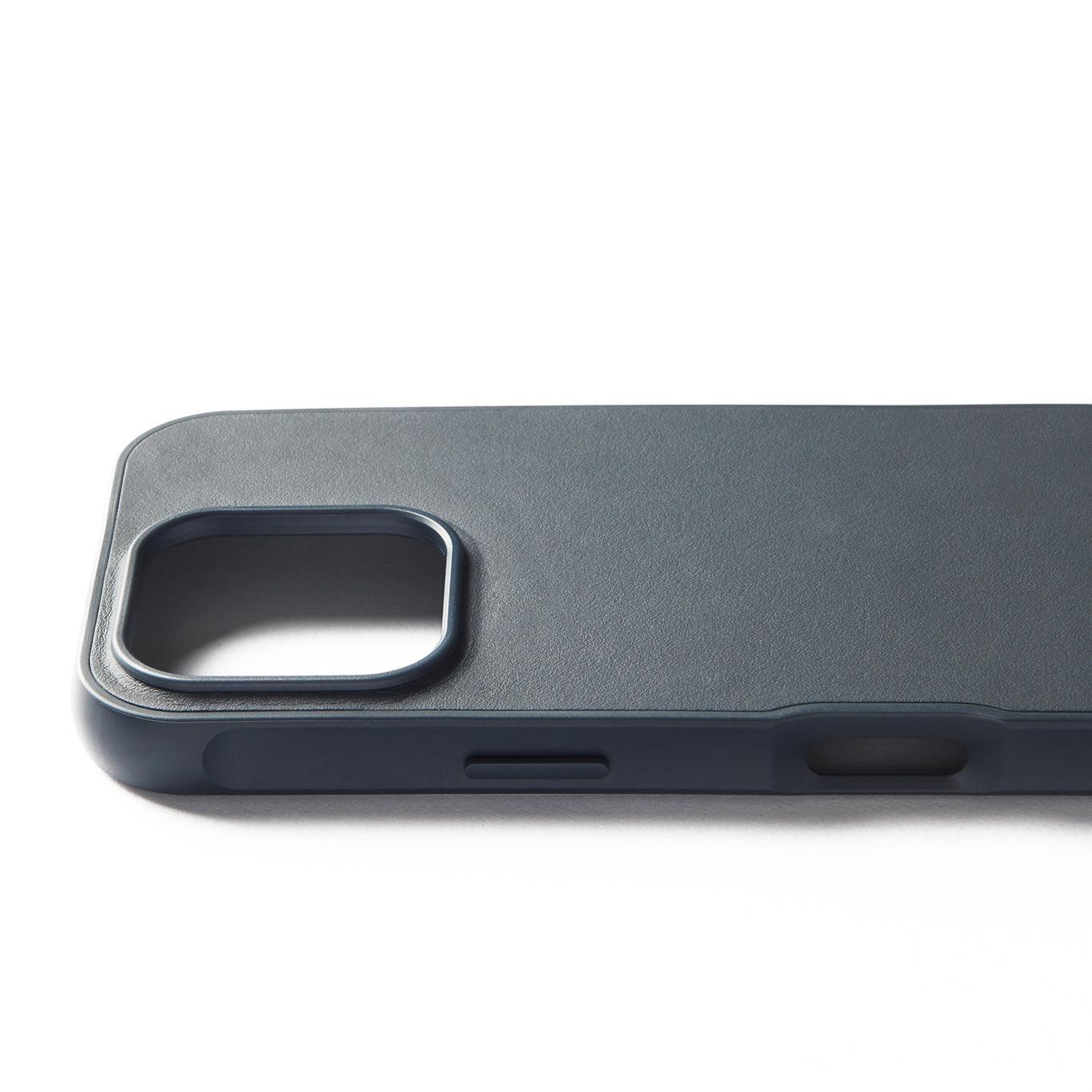 Left. Mujjo - iPhone 16 Pro Shield Case - Steel Blue.
