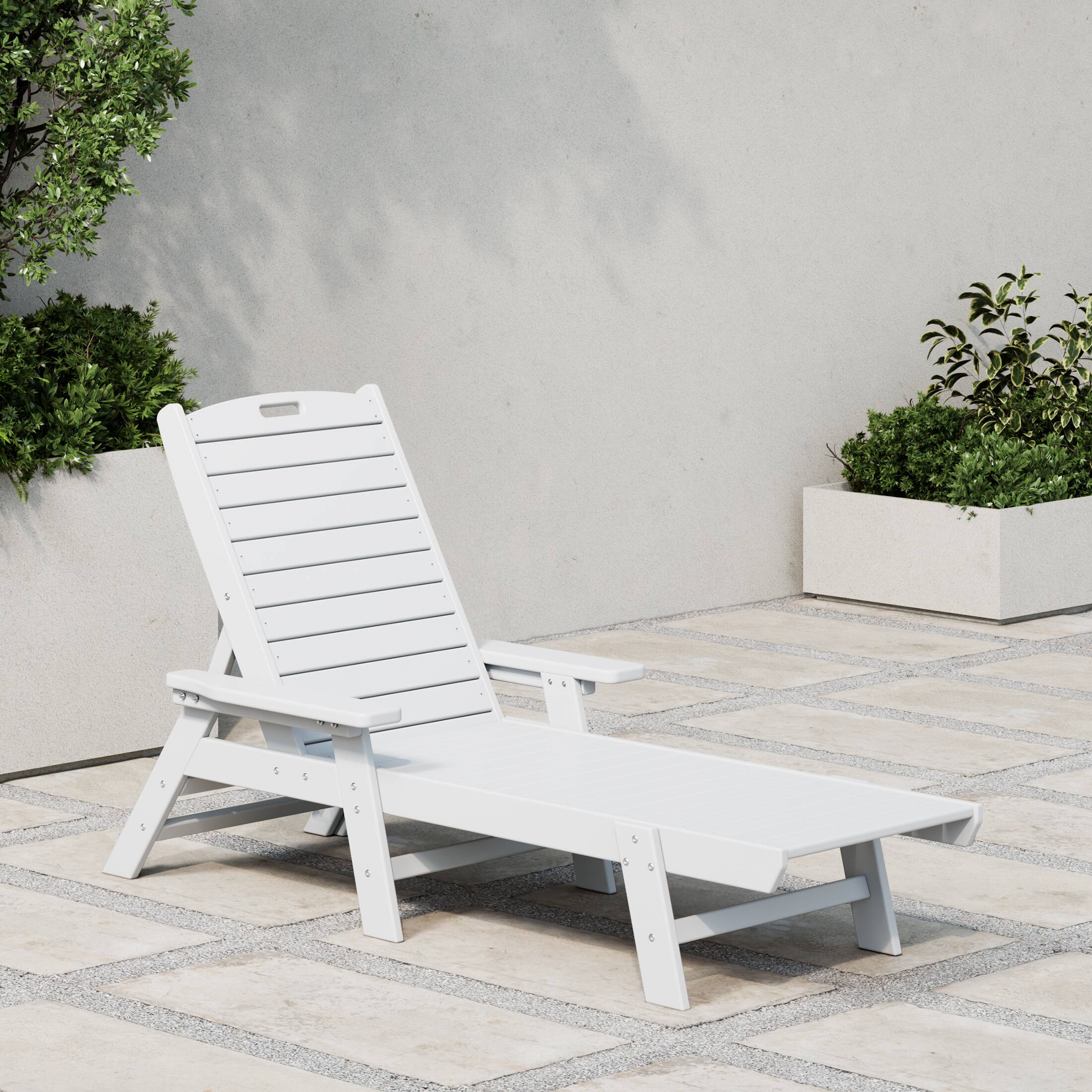 Angle. WestinTrends - WestinTrends Malibu Poly Reclining Chaise Lounge - White.