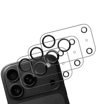 Front. Qixxronics - 3PCS Qixxronics for iPhone 17 Pro Camera Lens Protector Clear Tempered Glass Lens Cover Flim - Clear.