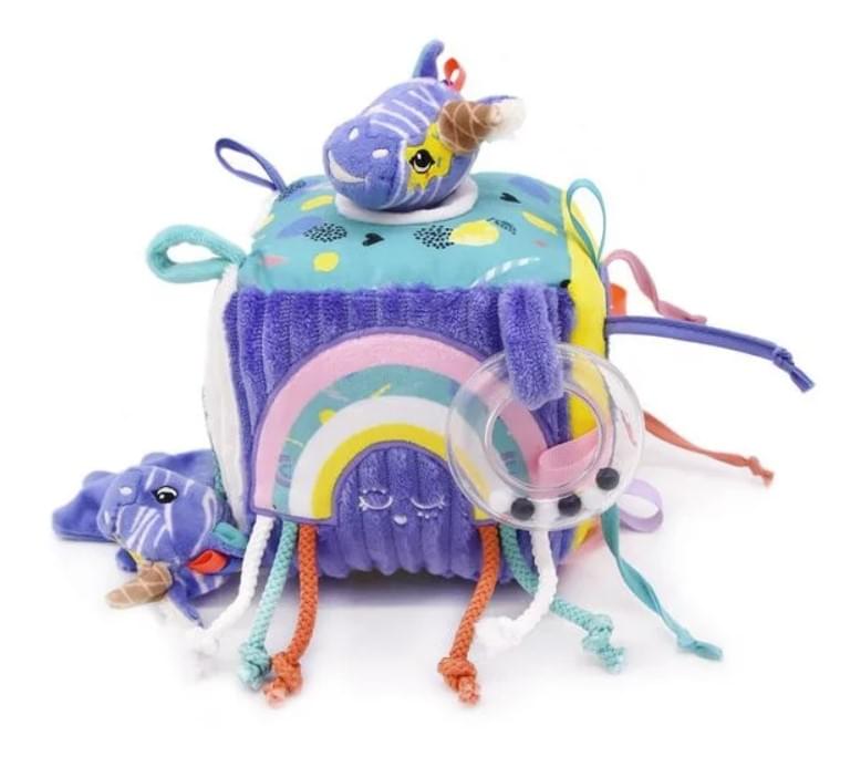 Alt View 1. TriAction Toys - Les Delingos Baby Activity Cube | Kiprokos the Zebra - Blue.