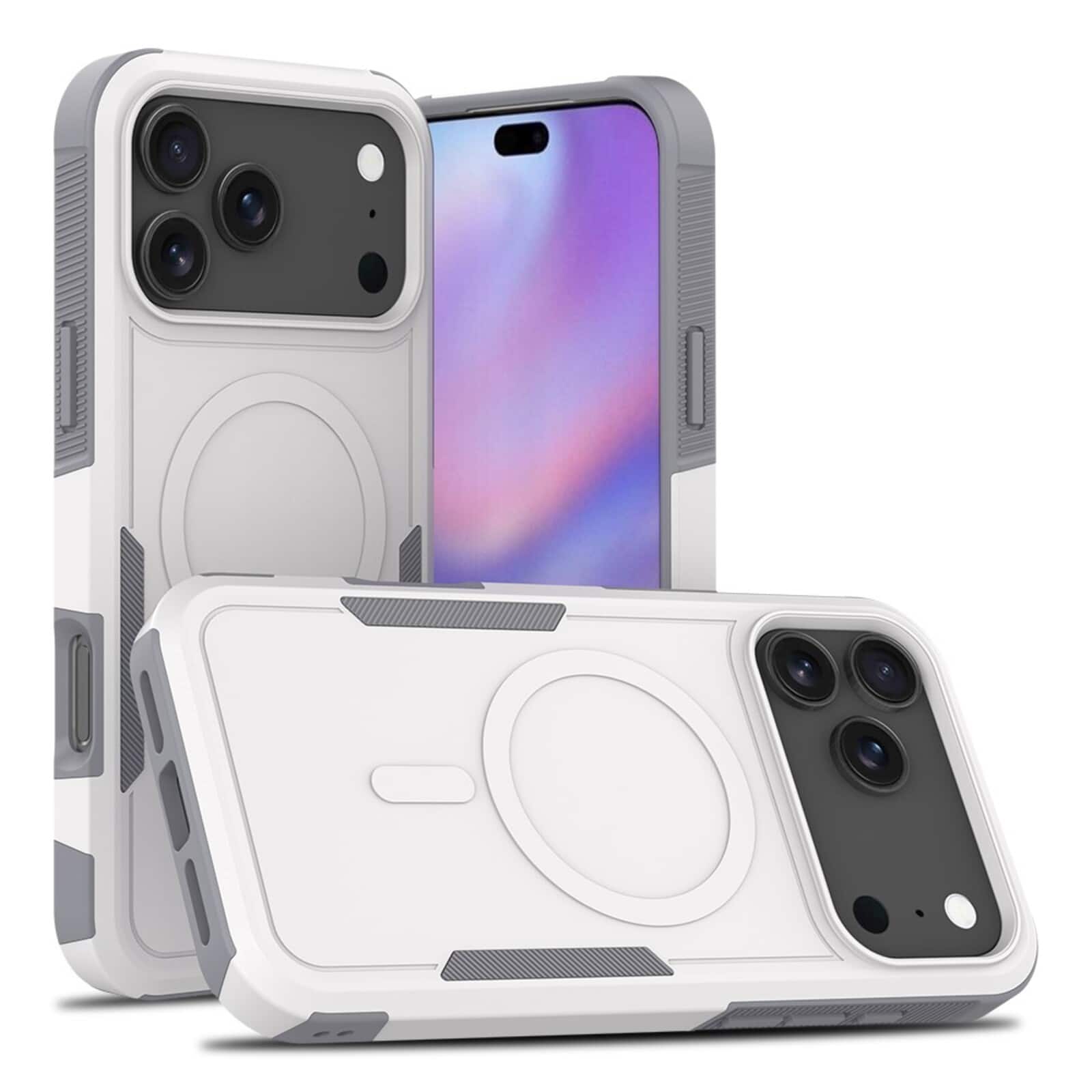 UUCOVER - Magnetic Shockproof Case for Apple iPhone 17 Pro Max, Compatible with MagSafe Dual Layer Heavy Duty Matte Phone Cover - White price history on PriceWatchPro