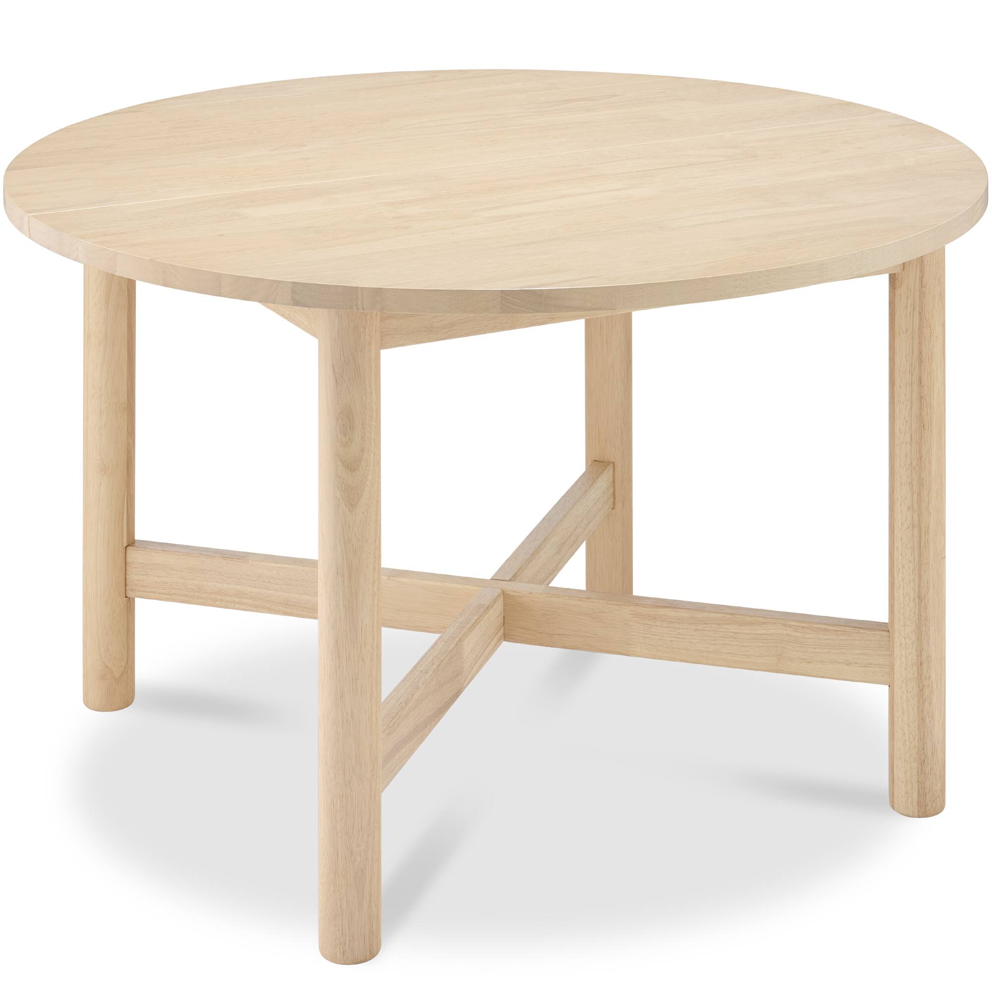 Best Choice Products - 47in Round Solid Wood Dining Table, Modern Farmhouse Table For 4 - Natural