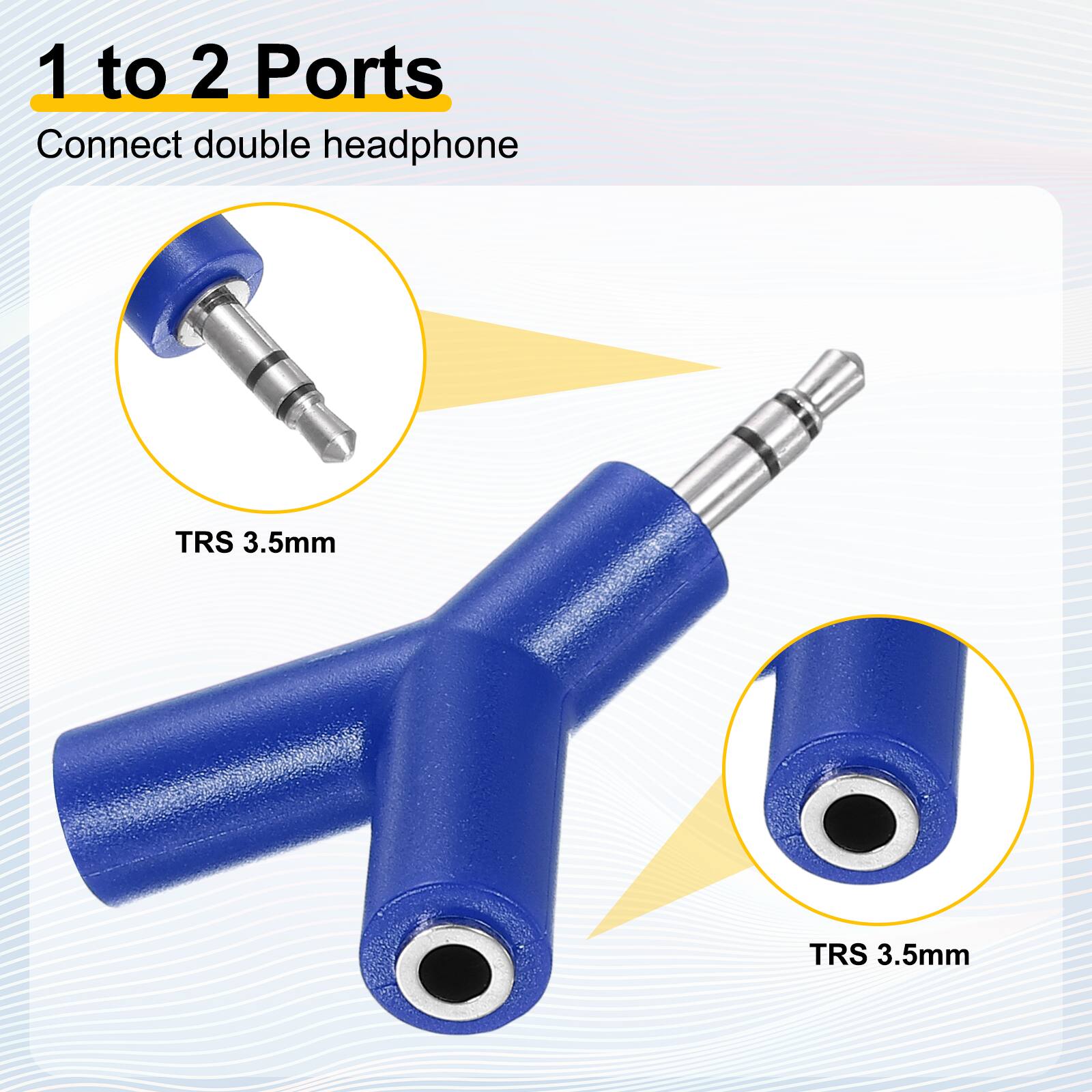 1 to 2 Ports  
Connect double headphone  
TRS 3.5mm  
TRS 3.5mm