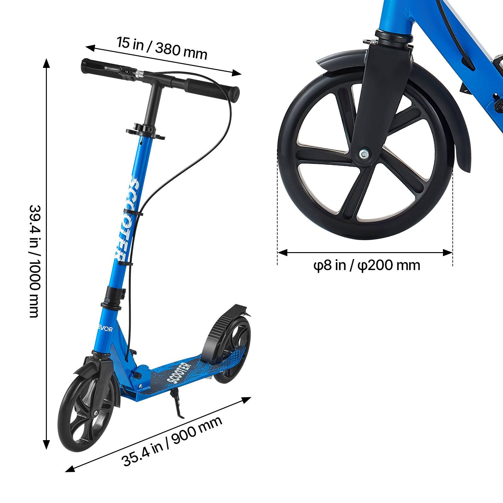 15 in / 380 mm  
39.4 in / 1000 mm  
φ8 in / φ200 mm  
35.4 in / 900 mm