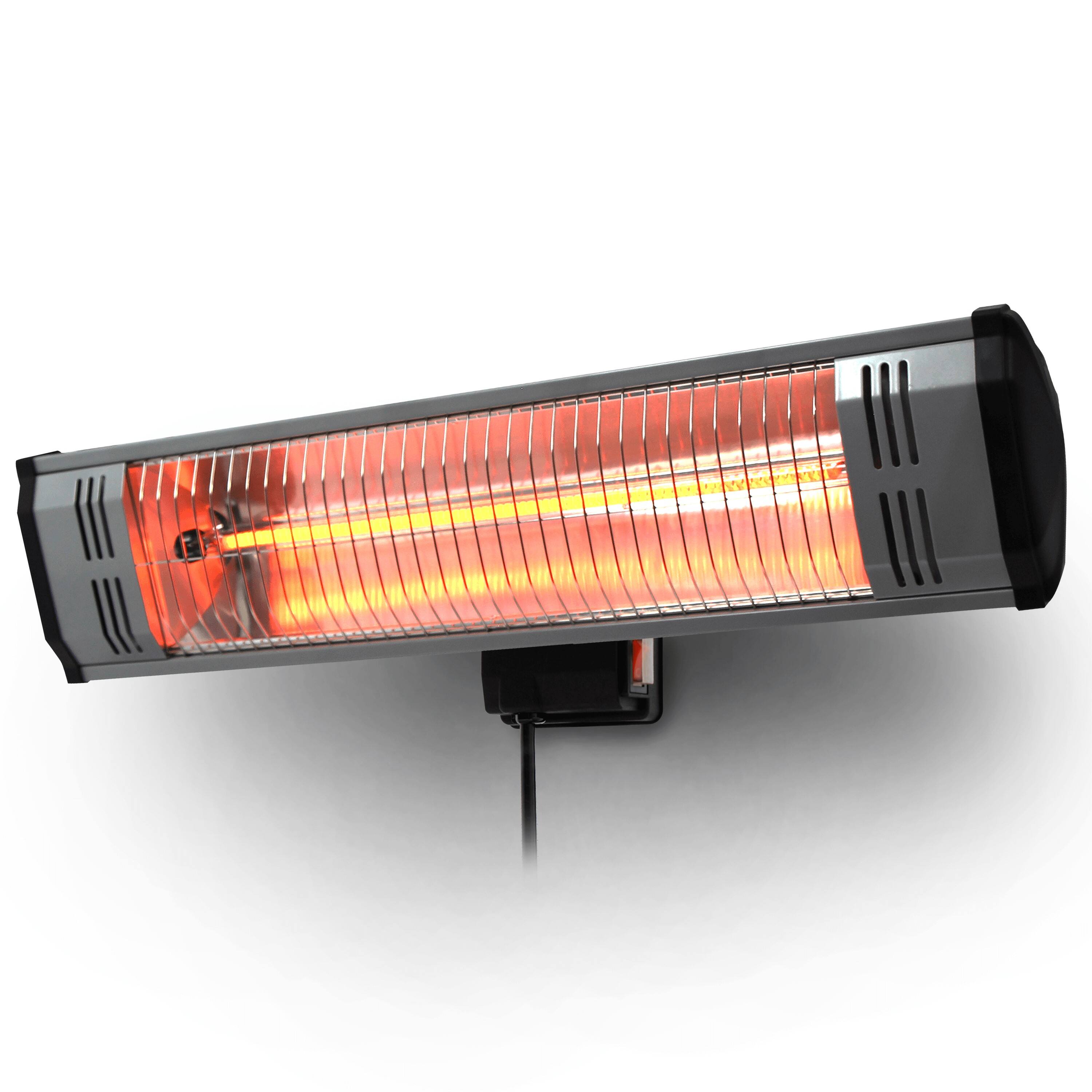Front. Heat Storm - 1500 Watt Electric Outdoor Infrared Heater - Gray.