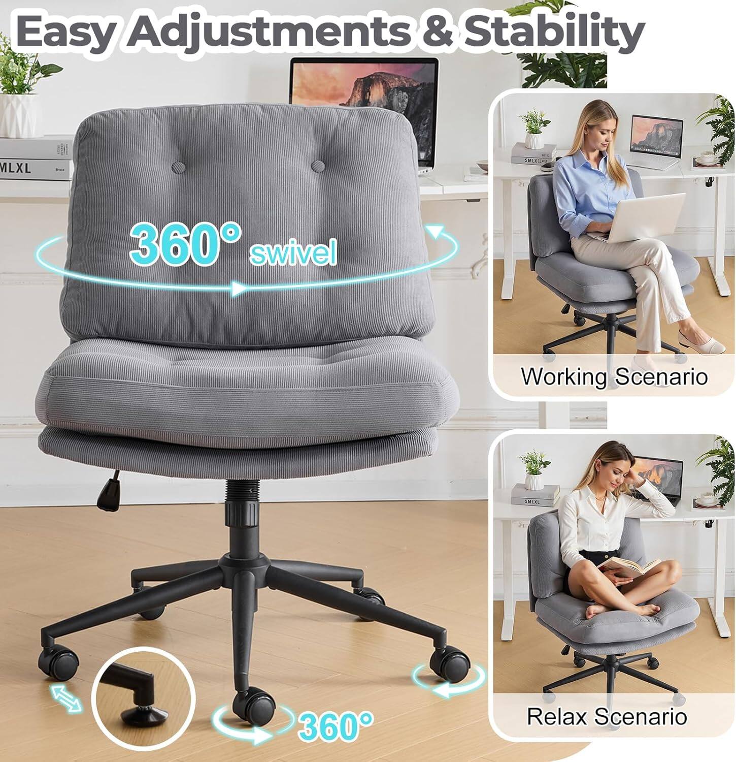 Easy Adjustments & Stability  
MLXL D 360° swivel  
Working Scenario  
IMITE 360° Relax Scenario