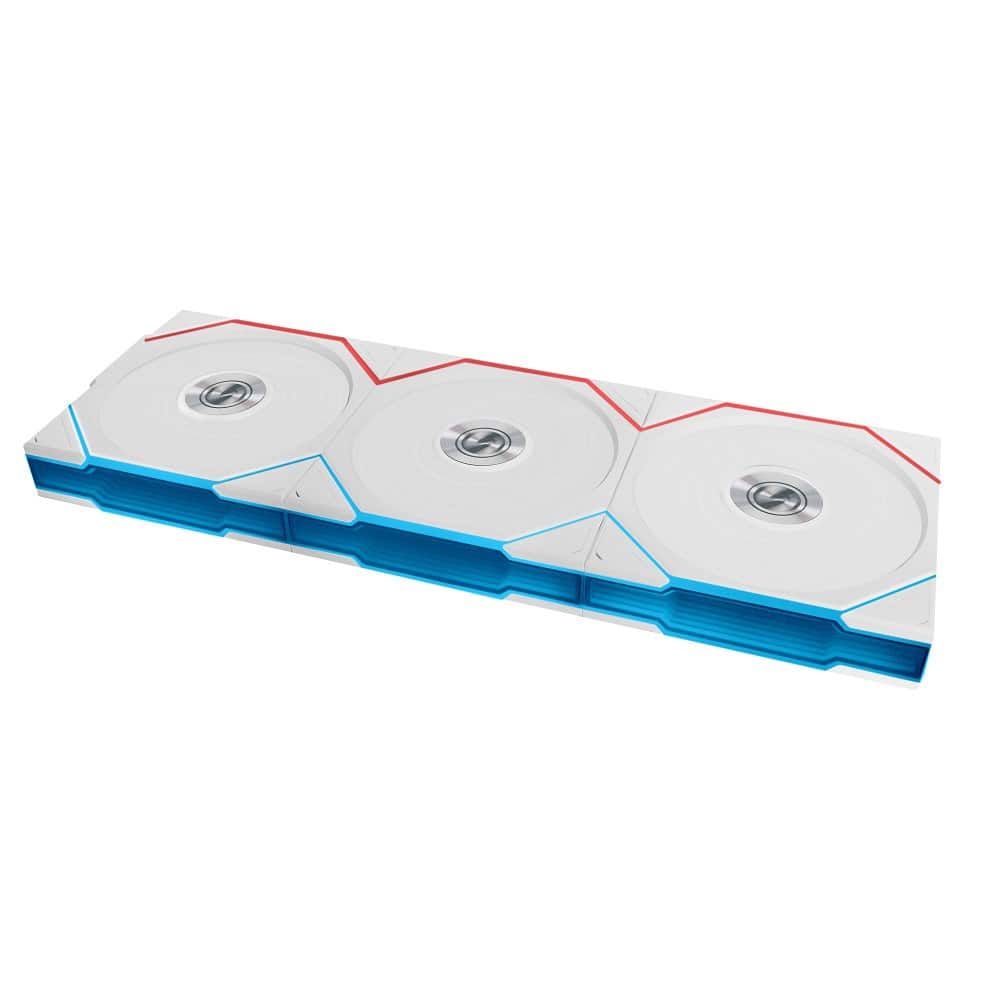 Angle. Lian Li - UNI Fan TL 120 Wireless Control Fan with LCP Fan Blades Triple Pack - With Controller - White(12TL1W3W) - White.