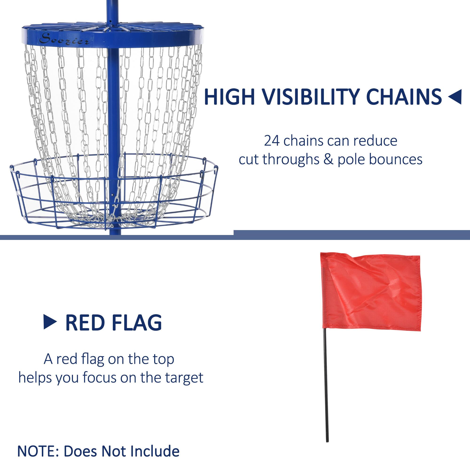 Scoozier HIGH VISIBILITY CHAINS  
24 chains can reduce cut throughs & pole bounces  

RED FLAG  
A red flag on the top helps you focus on the target  

NOTE: Does Not Include