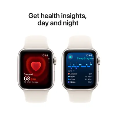 Apple Watch SE 2nd Generation (GPS+Cellular) 40mm Aluminum Case with Starlight Sport Band - S/M - Starlight (AT&T)