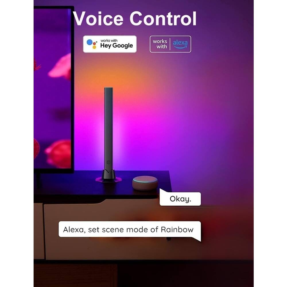 Voice Control

works with Hey Google

works with Alexa

Okay.

Alexa, set scene mode of Rainbow