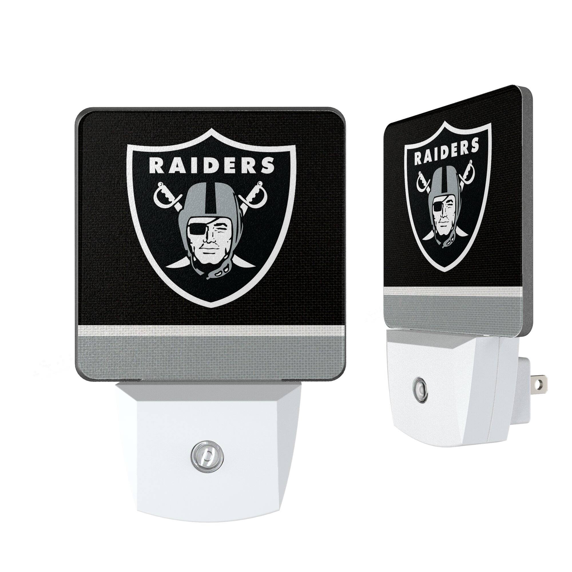 Keyscaper - Las Vegas Raiders Stripe Design Nightlight 2-Pack - Multicolor