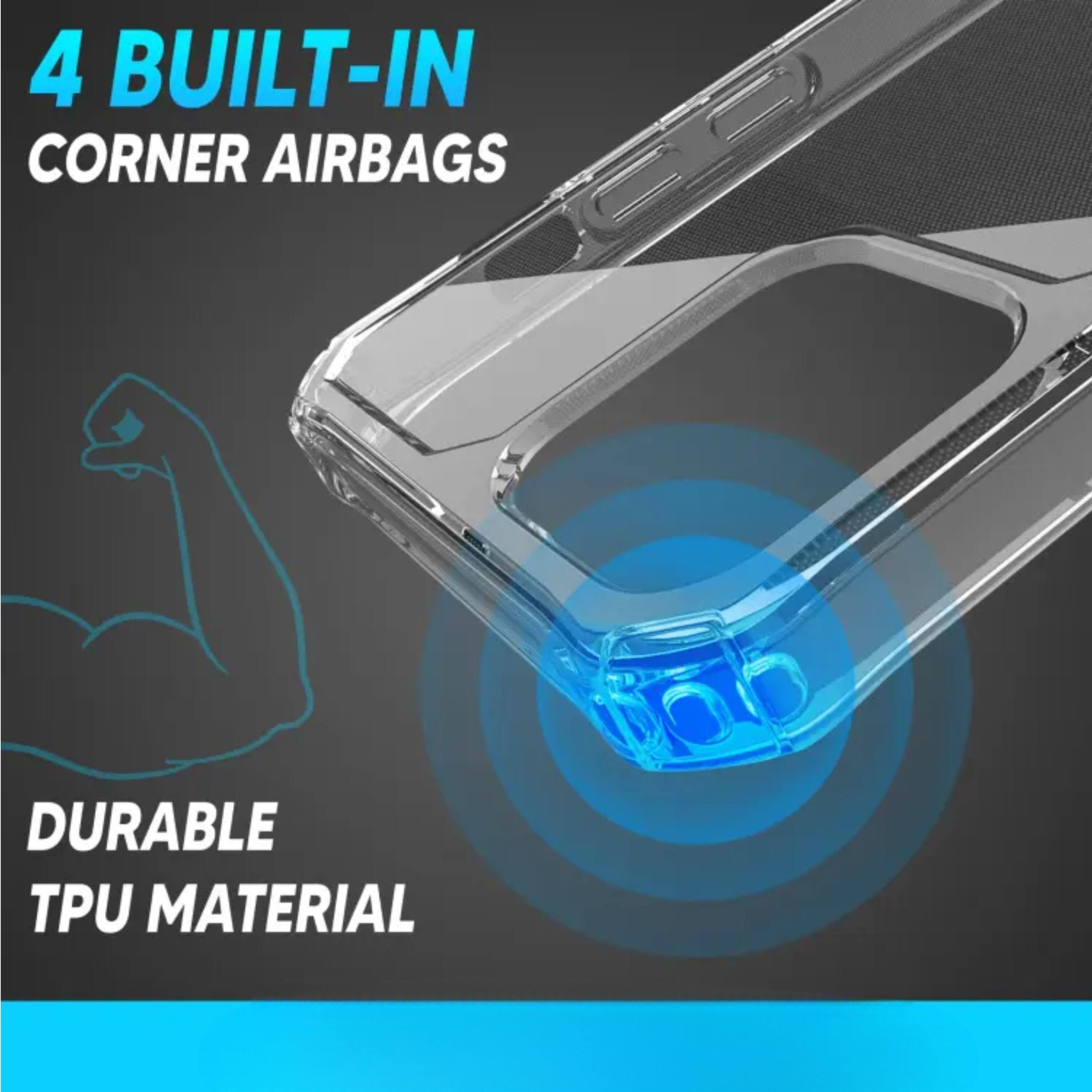 4 BUILT-IN CORNER AIRBAGS  
DURABLE TPU MATERIAL