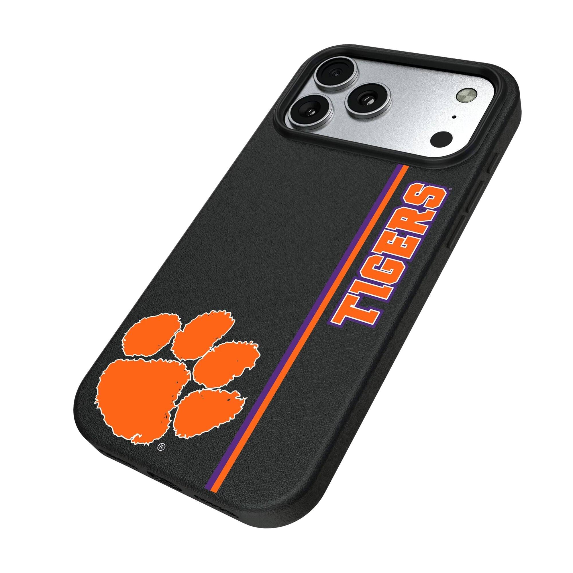 Alt View 1. Keyscaper - Clemson Tigers iPhone Magnetic Bump Case - 16 Pro Max - Black.