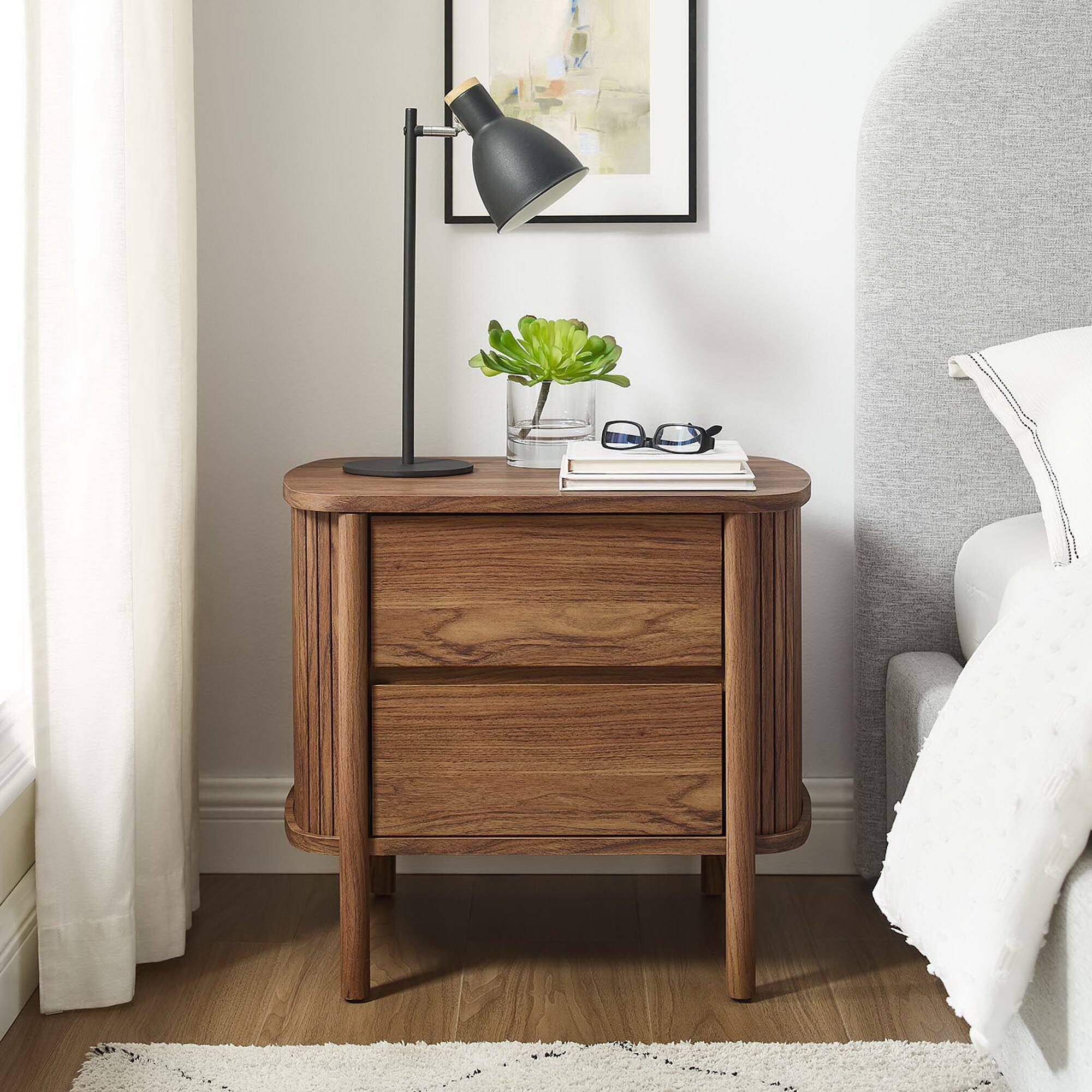 Alt View 1. Modway - Cadence 2-Drawer Nightstand by Modway - Walnut.