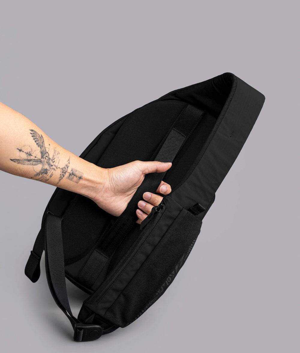 Alt View 9. ALPAKA - Metro Crossbody Left Shoulder Sling Bag Men,Sling Backpack - Fits 11" Tablet - Single Shoulder - Black Axoflux 210D.