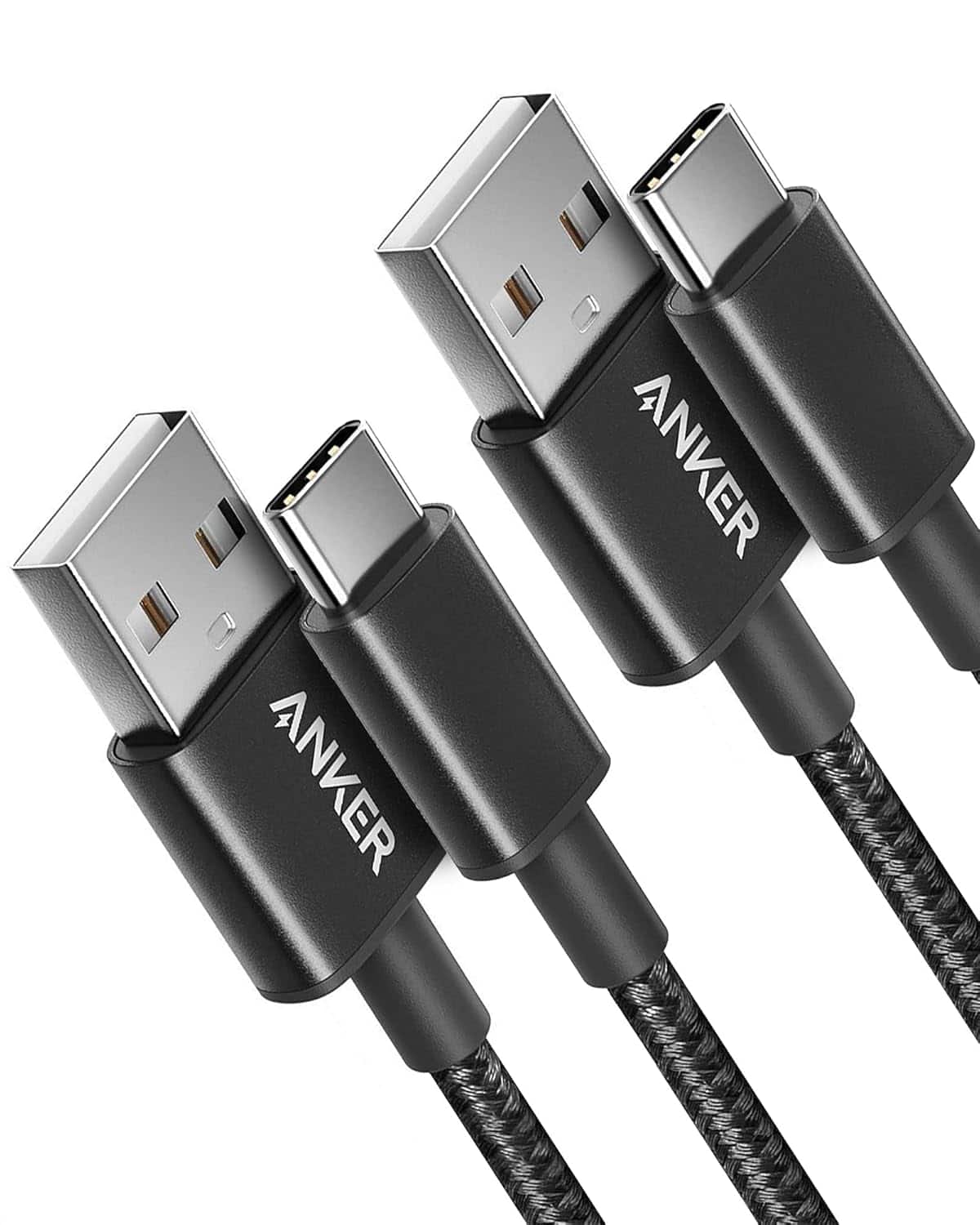 Anker - Cable [2 Pack 3ft], USB A to USB C Cable - Black