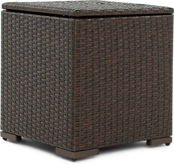 Alt View 1. Serta - Serta Laguna Outdoor Storage Side Table, Brown Wicker - Brown.