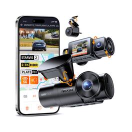 Vantrue - N4S 3K+2.5K+2.5K HDR 3-CH Dashcam, Night Vision, Parking Mode, Voice Commands, 5GHz Wi-Fi & GPS - Black