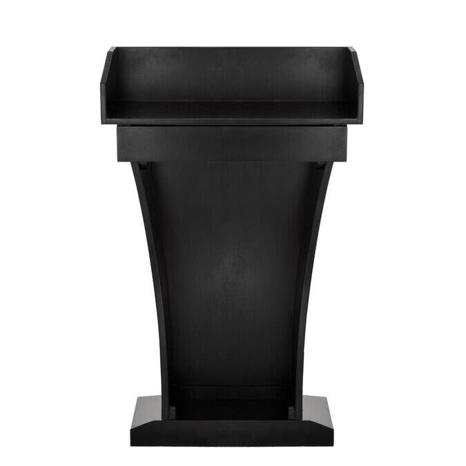 Left. AdirOffice - Podium Lectern, Wood Podium Presentation Lectern Stand with Drawer - Black.