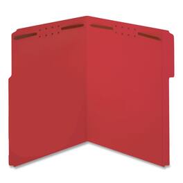 Tops Business Forms - REMOVE - Colored Top Tab Fastener Folders, 2" Expansion, 2 Fasteners, Letter Size, Red Exterior, 50/Box