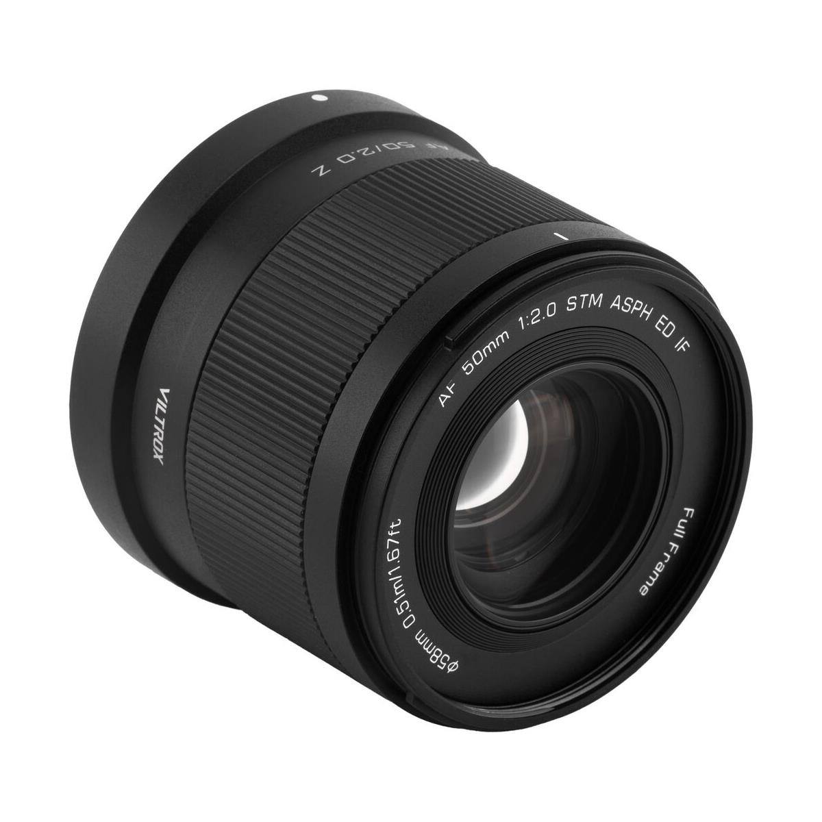 VILTROX  
50mm f/2.0 STM ASPH ED IF  
AF  
Full Frame  
0.51m/1.67ft  
58mm
