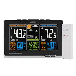 La Crosse Technology - Wireless Atomic Digital Color Forecast Station with Alerts - Black