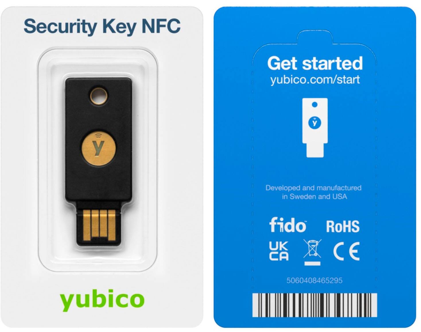 Security Key NFC Get started yubico.com/start yubico.com/start Developed and manufactured in Sweden and USA fido RoHS UK CA CE yubico 5060408465295