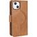 Alt View 15. SaharaCase - Genuine Leather Folio Wallet Case for Apple iPhone 15 Plus - Brown.