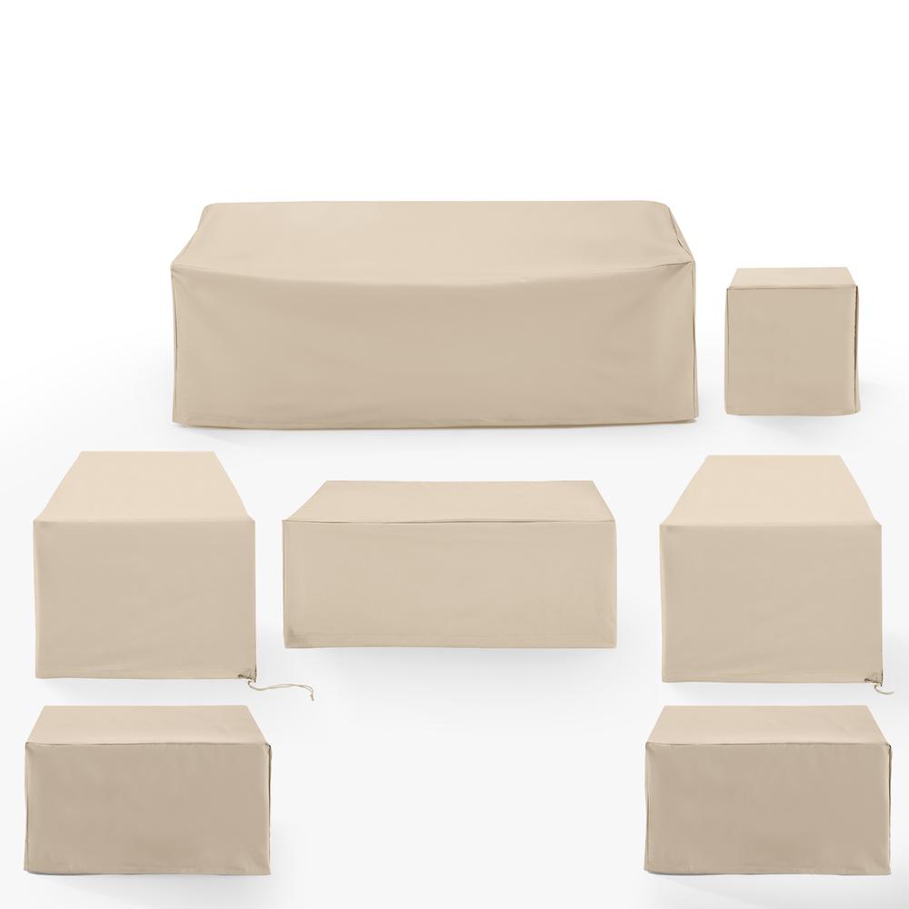 Alt View 4. Crosley Furniture - 7Pc Outdoor Furniture Cover Set - Tan.