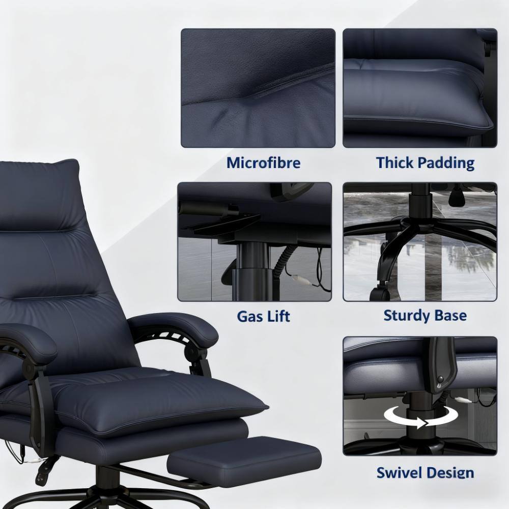 Microfibre  
Thick Padding  
Gas Lift  
Sturdy Base  
Swivel Design