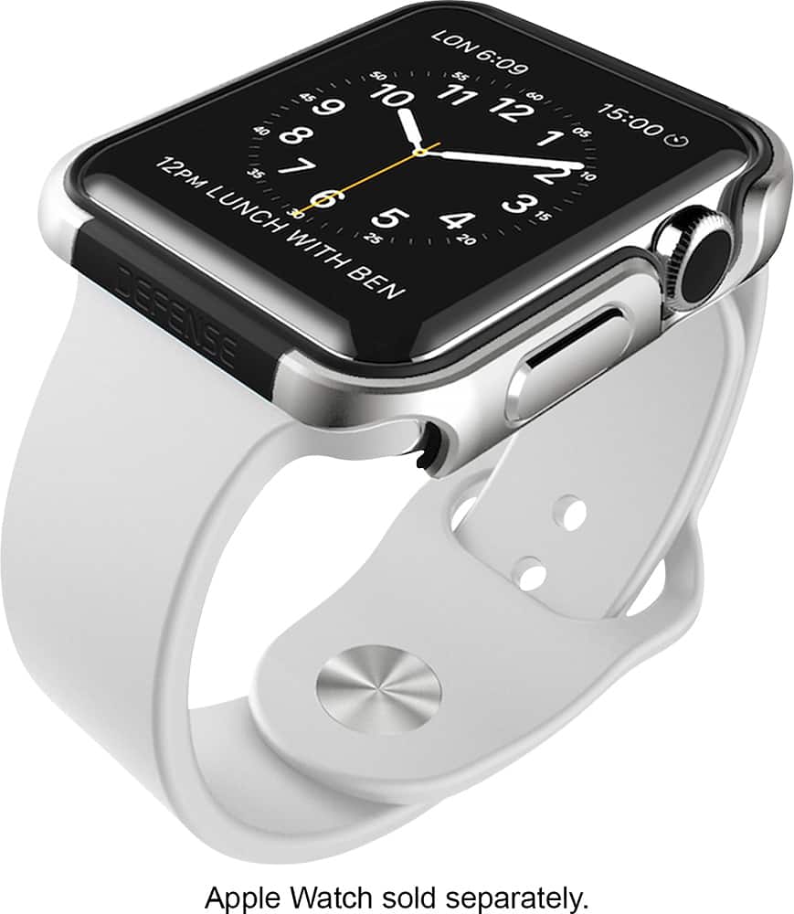 Angle. X-Doria - Defense Edge Case for 42mm Apple Watch™ - Silver.