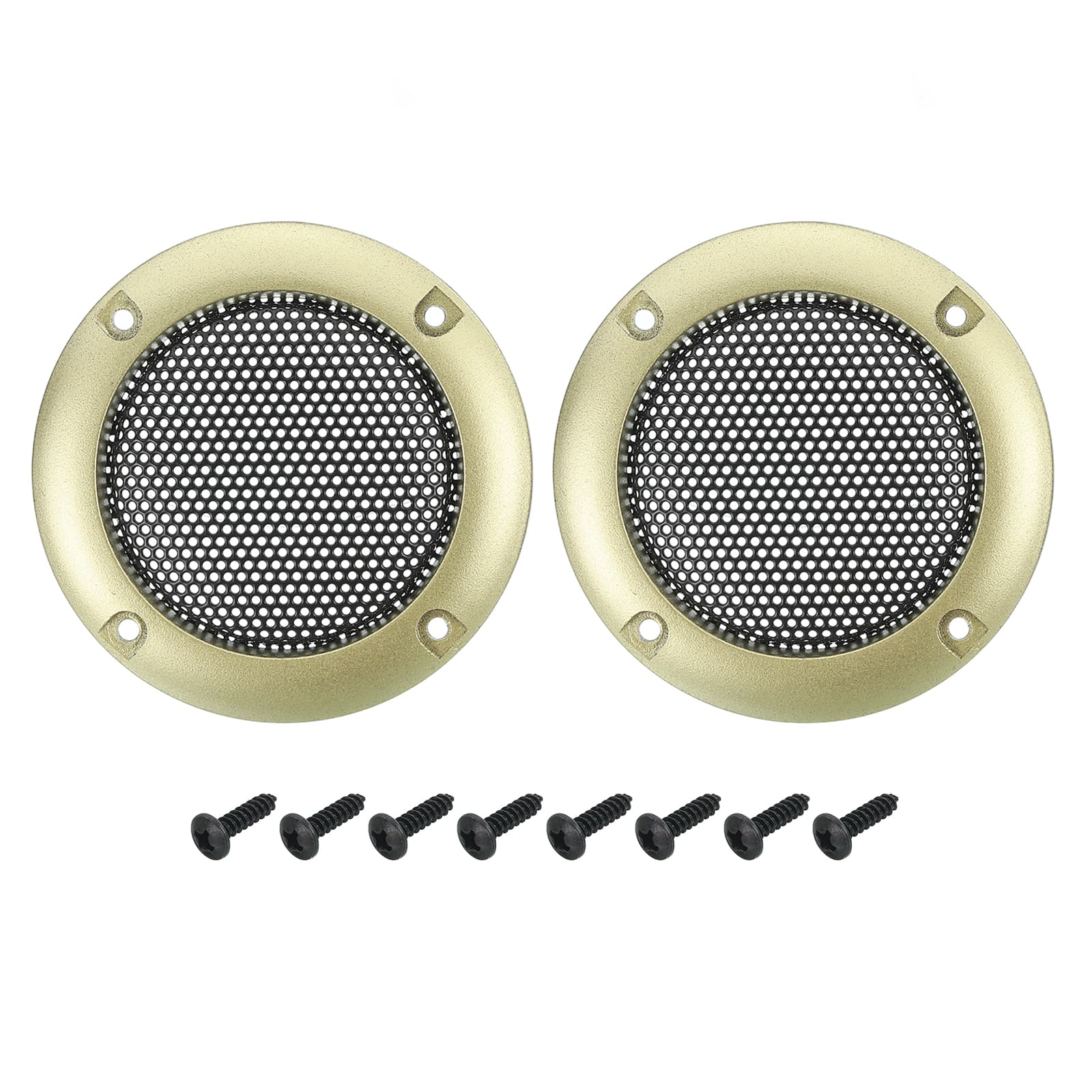 Unique Bargains - 2pcs Speaker Grill Mesh Metal Woofer Guard Protector ABS Frame with Screws for Home Audio Car Speaker - Black Gold price history on PriceWatchPro