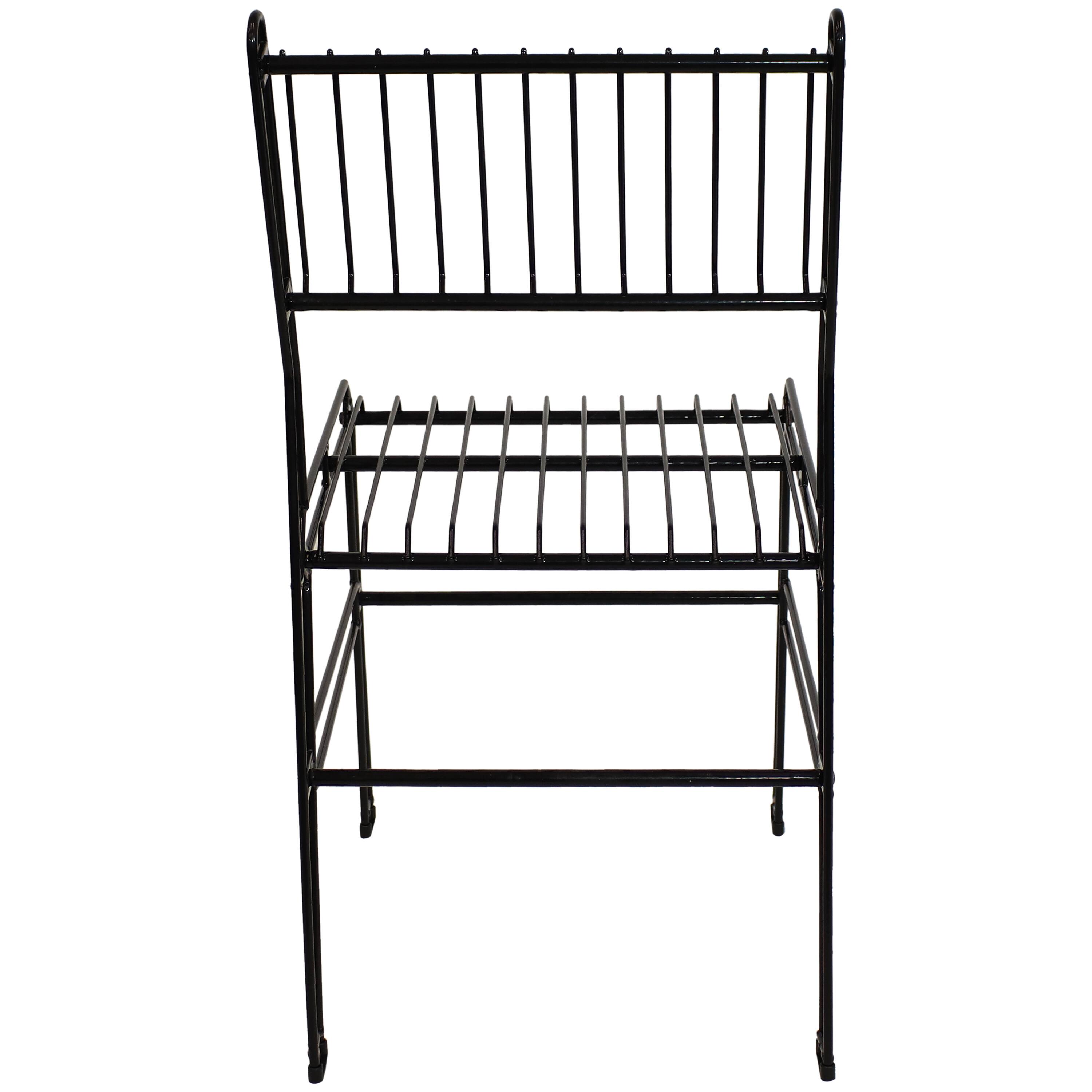 Alt View 5. Sunnydaze - Steel Wire Indoor and Outdoor Dining Chairs - Set of 2 - Black.