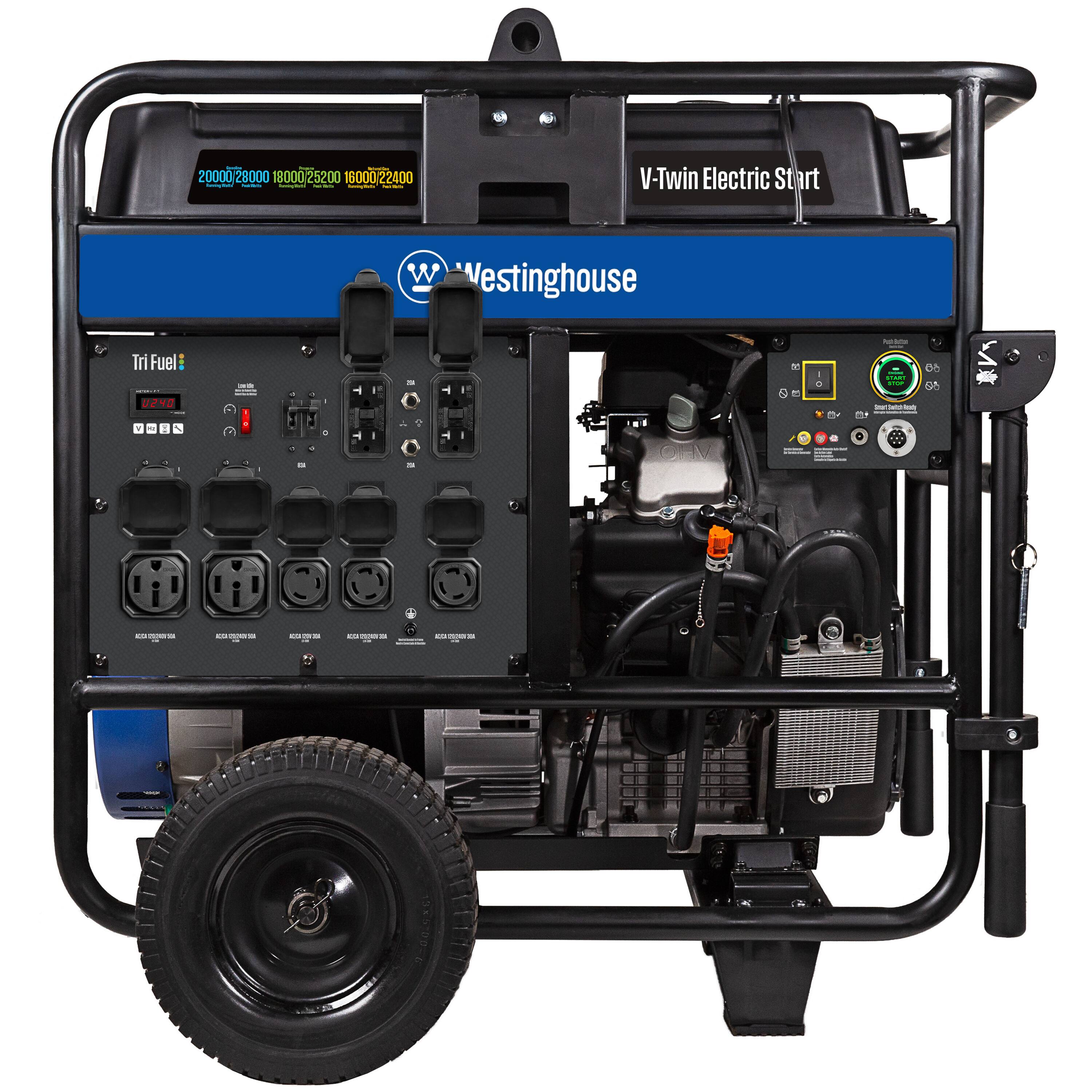 20000 28000 18000 5200 16000/22400 ! V-Twin Electric Start Westinghouse Tri Fuel