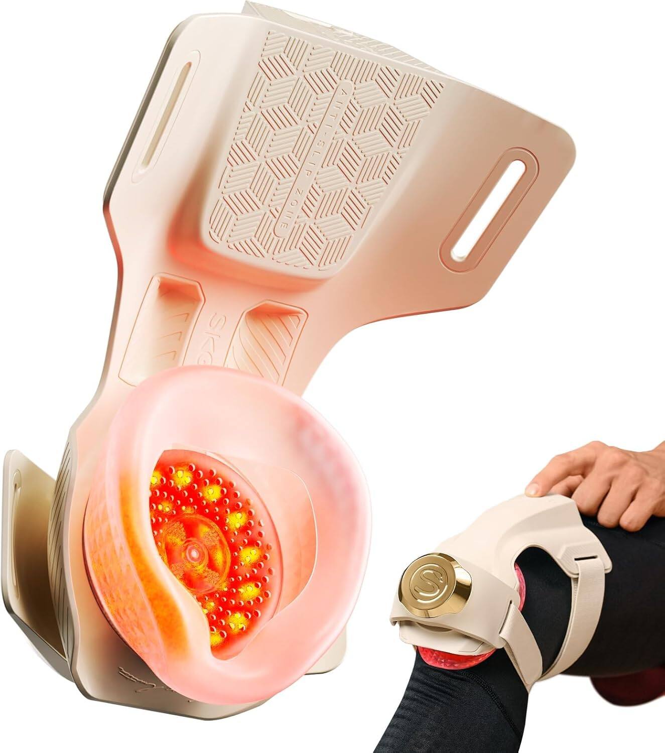 SKG - Knee Massager with Heat for Pain Relief with Vibration for Joint Comfort - Golden