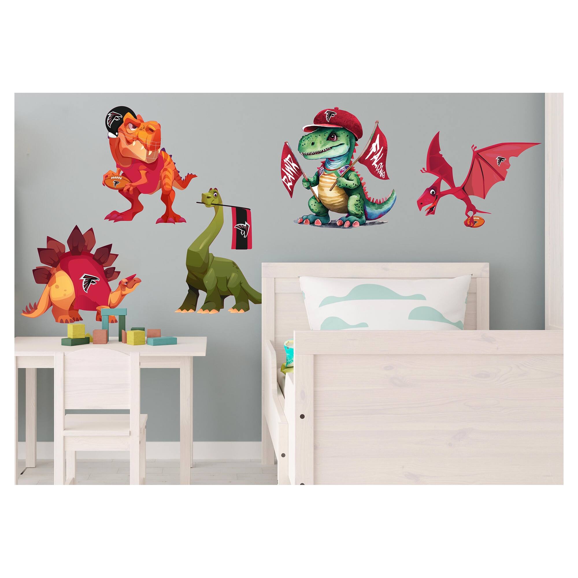 Atlanta Falcons Dinosaurs Wall Decal Set
