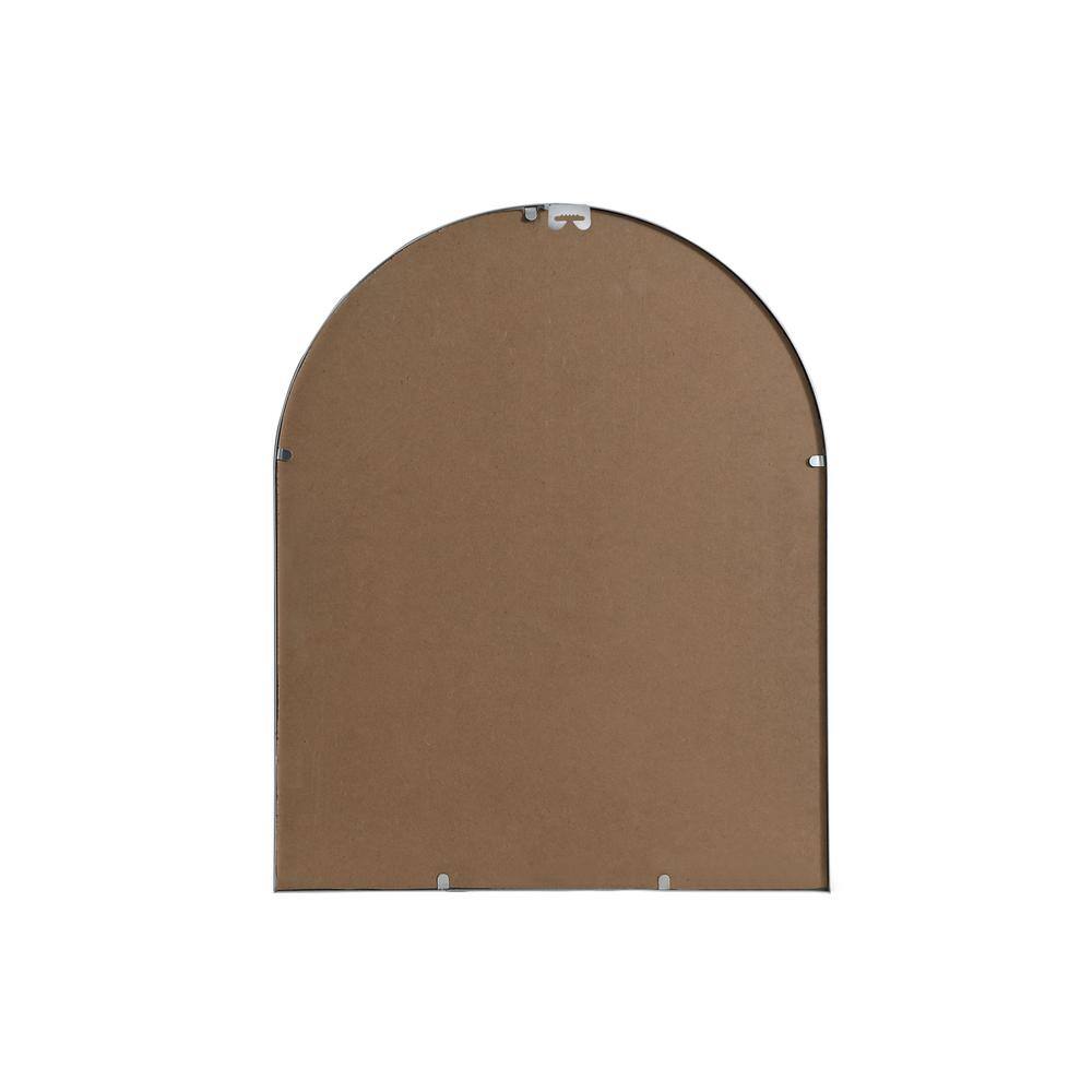Angle. Elegant Decor - Metal Frame Arch Mirror 24x30 Inch in Silver - Silver.